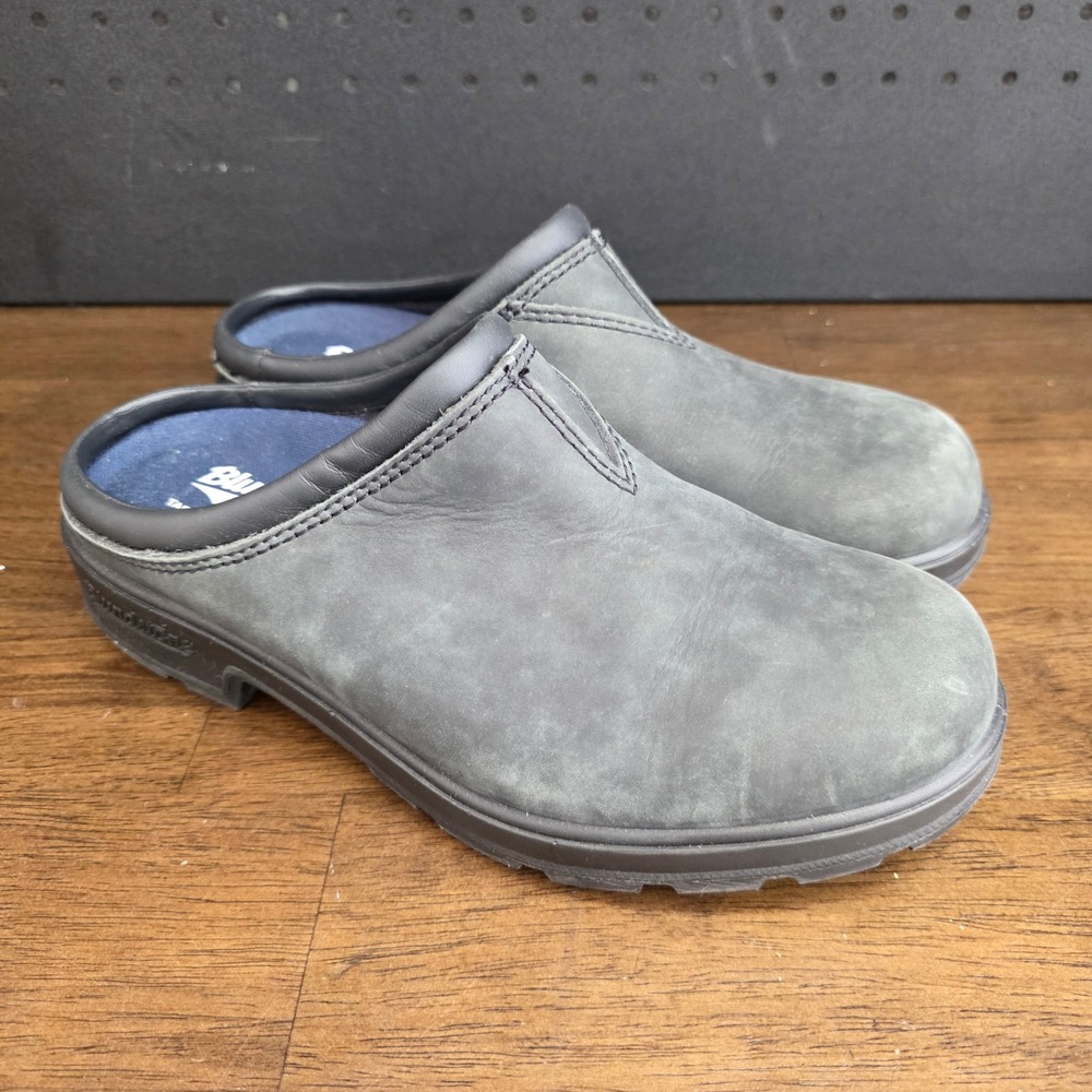 Blundstone Original Clogs Womens 5.5 Gray Leather Slip On Mules